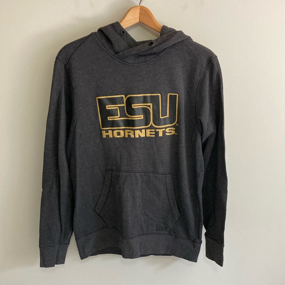 New Era Gray ESU hoodie sweatshirt, emporia state university, size small